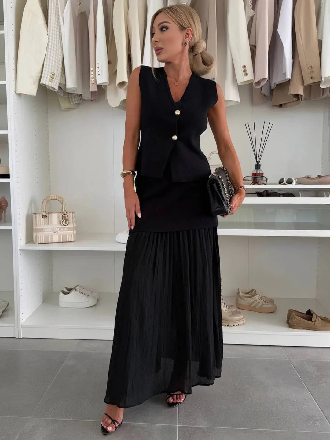 Alyama Luxe – Gilet & Jupe Longue