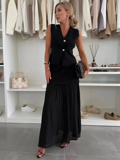 Alyama Luxe – Gilet & Jupe Longue